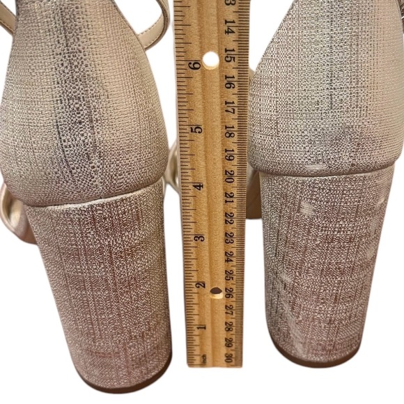 Sam Edelman Women’s Yaro Sandals Size 10.5 Metallic gold Ankle Strap Shelf pull - Picture 12 of 13